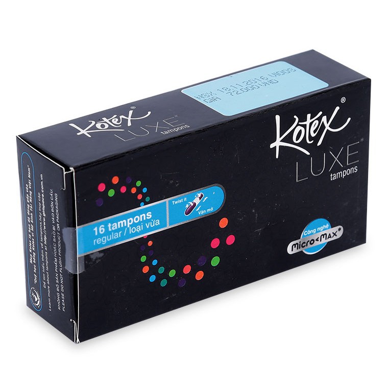 Hàng siêu thị - Băng vệ sinh Kotex Luxe Tampons (16 Tampons loại vừa/hộp)