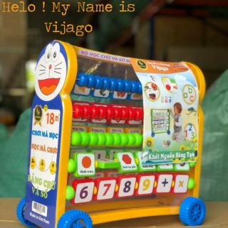 Bộ học chữ và số đa năng tiếng việt, kệ học chữ A gấu