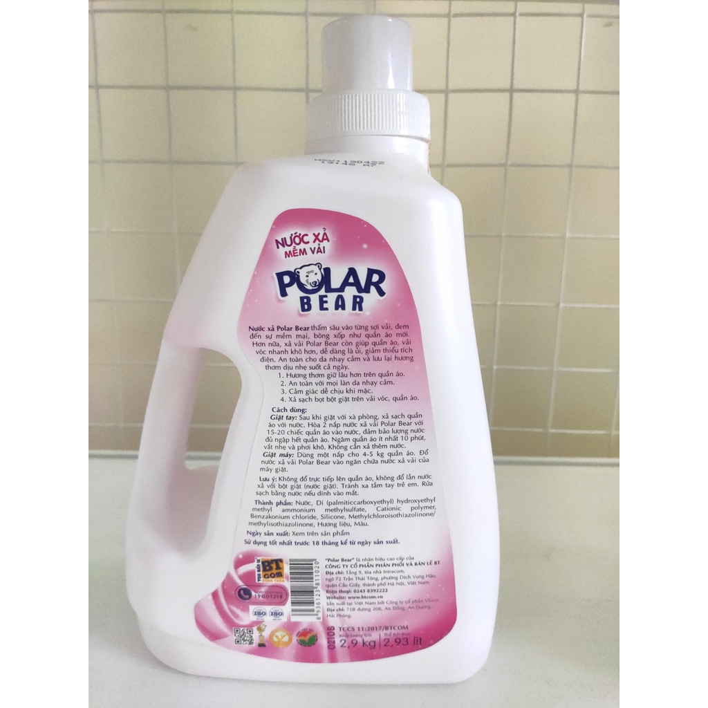 NƯỚC XẢ LÀM MỀM VẢI POLAR BEAR 2.9 KG