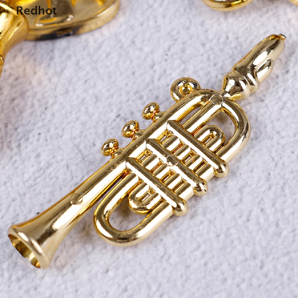 &lt; Redhot &gt; Nhạc Cụ Treo Trang Trí Cây Thông Noel Mini Bằng Nhựa Màu Vàng