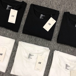 ÁO THUN HM CỔ TRÒN (Trắng/Đen)