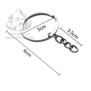 KHOEN TRÒN CÓ DÂY XÍCH LÀM MÓC KHÓA 3CM (COMBO 50 CÁI)