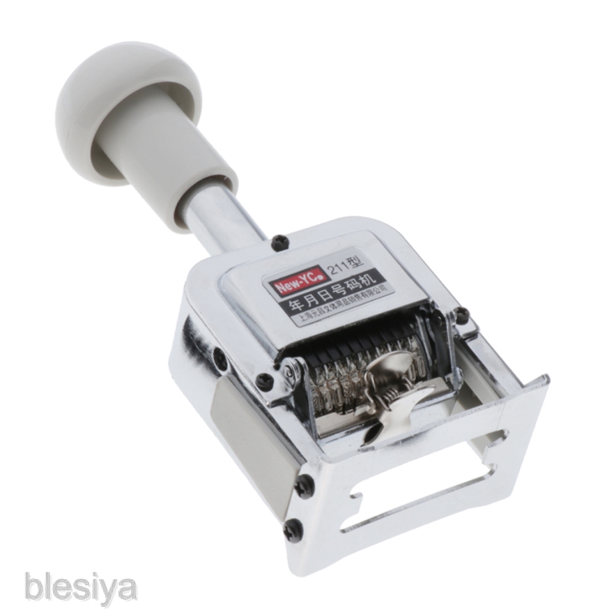 [BLESIYA] Silver Metal 11 Digits Automatic Numbering Machine, Stamp Machine with Ink