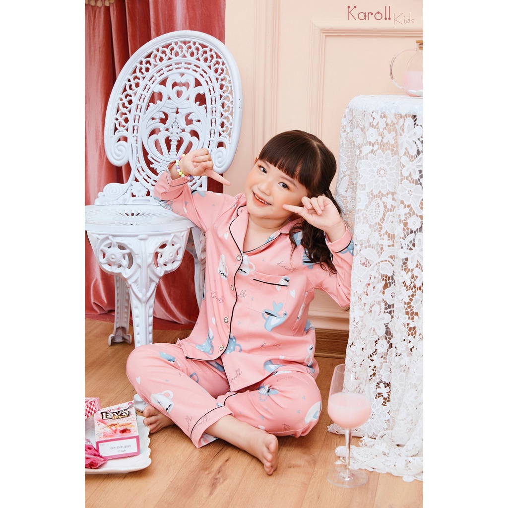 Bộ đồ mặc nhà KAROLL cho bé. SET đồ Pijama Lụa SATIN mặc nhà cao cấp mềm mịn thoáng mát