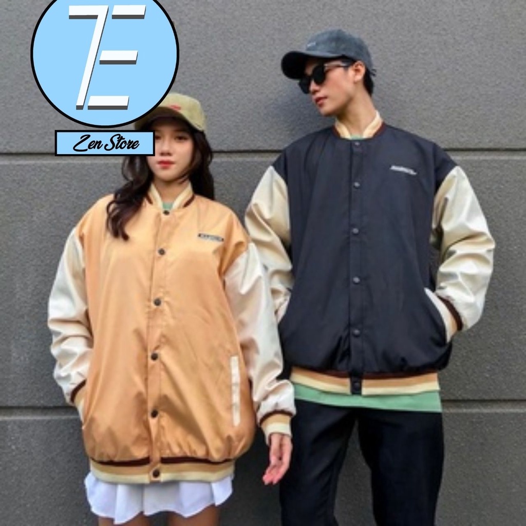 Áo khoác bóng chày form rộng WASNOTP ZENSTOREvải dù cao cấp Áo bomber Varsity dáng Unisex nam nữ D05
