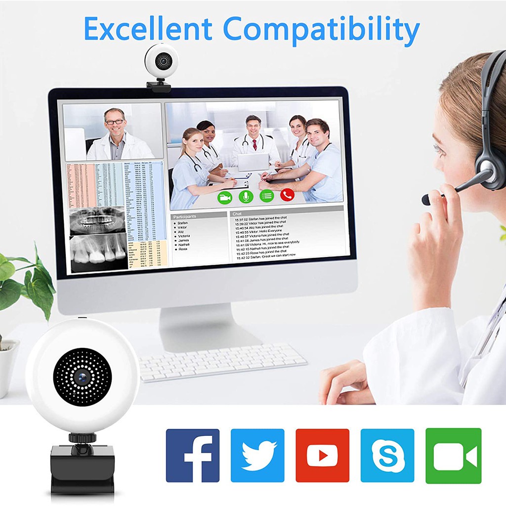 Webcam 2k ultra hd trực tiếp cho máy tính pc máy tính xách tay video google meeting class web camera với micrô dvanced auto-focus cho skype facetime
