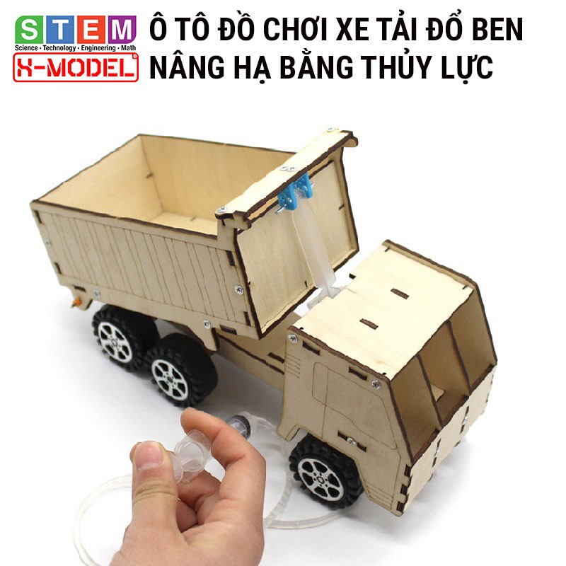 Xe ô tô đổ ben đồ chơi gỗ lắp ráp STEM trí tuệ cho bé ST48, Đồ chơi tự làm DIY X-MODEL| Giáo dục STEM, STEAM