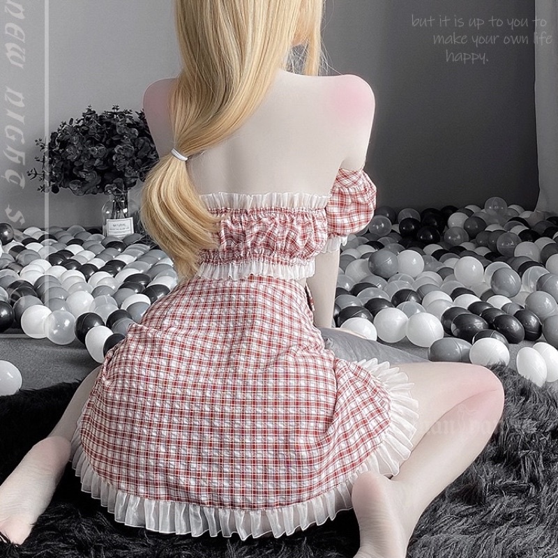 MY1893 Housemaid Concept - Trang Phục Nàng Hầu - Hoạ Tiết Kẻ Dễ Thương - Cosplay Sexy