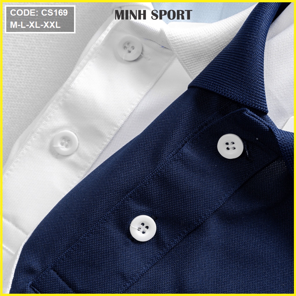 Áo Thun Polo Nam Có Cổ Ngắn Tay Phối 2 Màu, Mặc Mát, Không Xù Lông mã AO.37