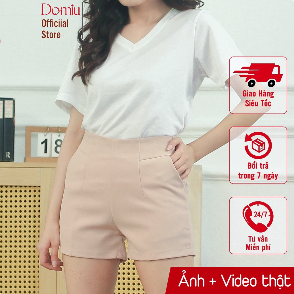Áo phông giấy cổ tim DOMIU chất thun giấy mát lạnh APCT