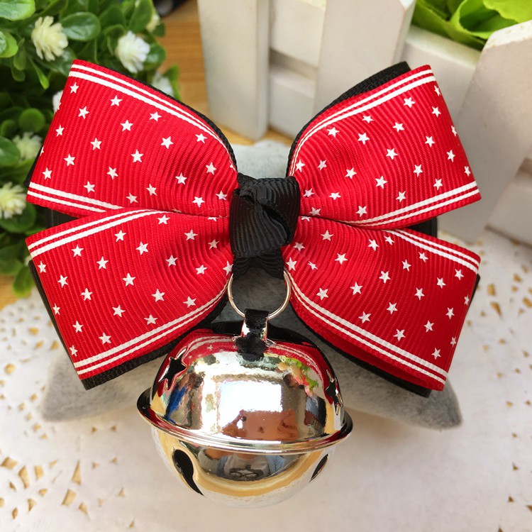 Vòng cổ nơ kèm chuông lớn cho chó mèo