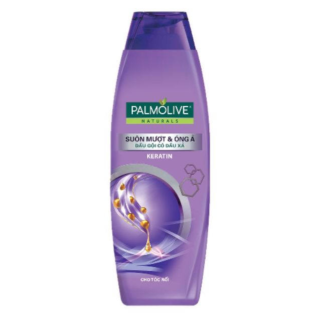 (7.2023) 180ml Dầu gội kèm dầu xả Palmolive Suôn mượt &amp; Óng ả Keratin cho tóc rối