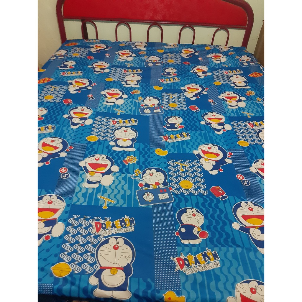 Ga trải giường nệm hình Doraemon rộng 1m6 dài 2m, rộng 1m8 dài 2m