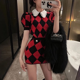 (Order) Set váy len mỏng thu đông cho nữ, set dời