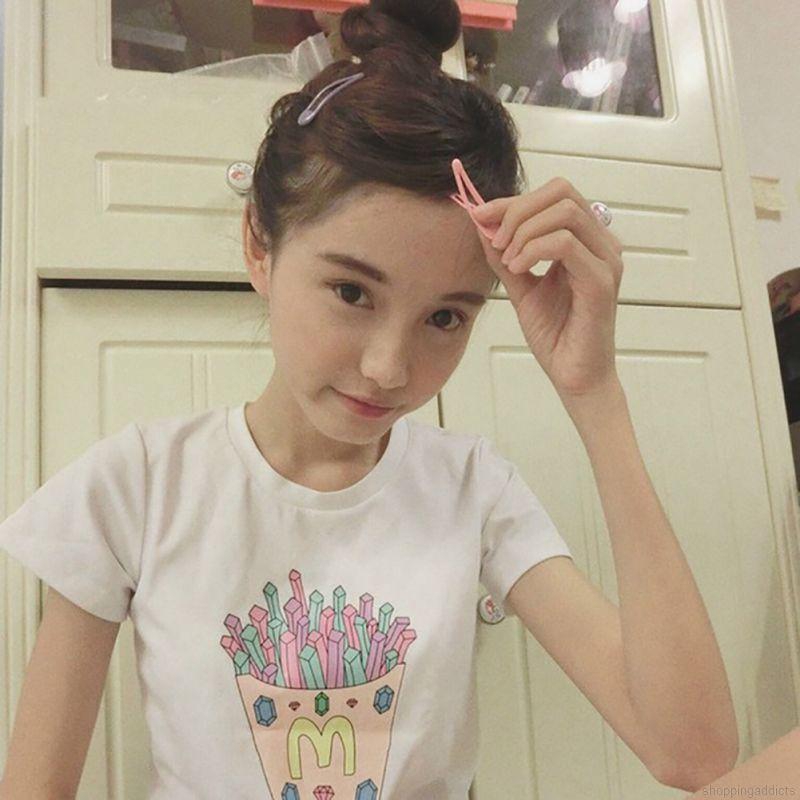 Kẹp tóc bấm hình giọt nước màu trơn dễ thương