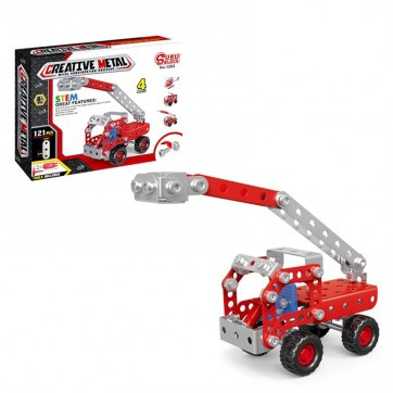 Đồ Chơi Giáo Dục STEM SuSu Block - Metal Bricks 4in1 - 4 Phương Tiện Biến Hình Cứu Hỏa Siêu Bền 1202