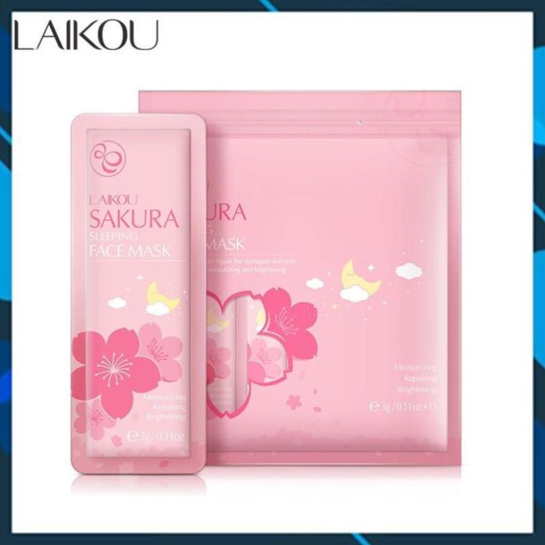 Bịch 15 Miếng Mặt Nạ Ngủ Hoa Anh Đào Sakura Laikou Chính Hãng