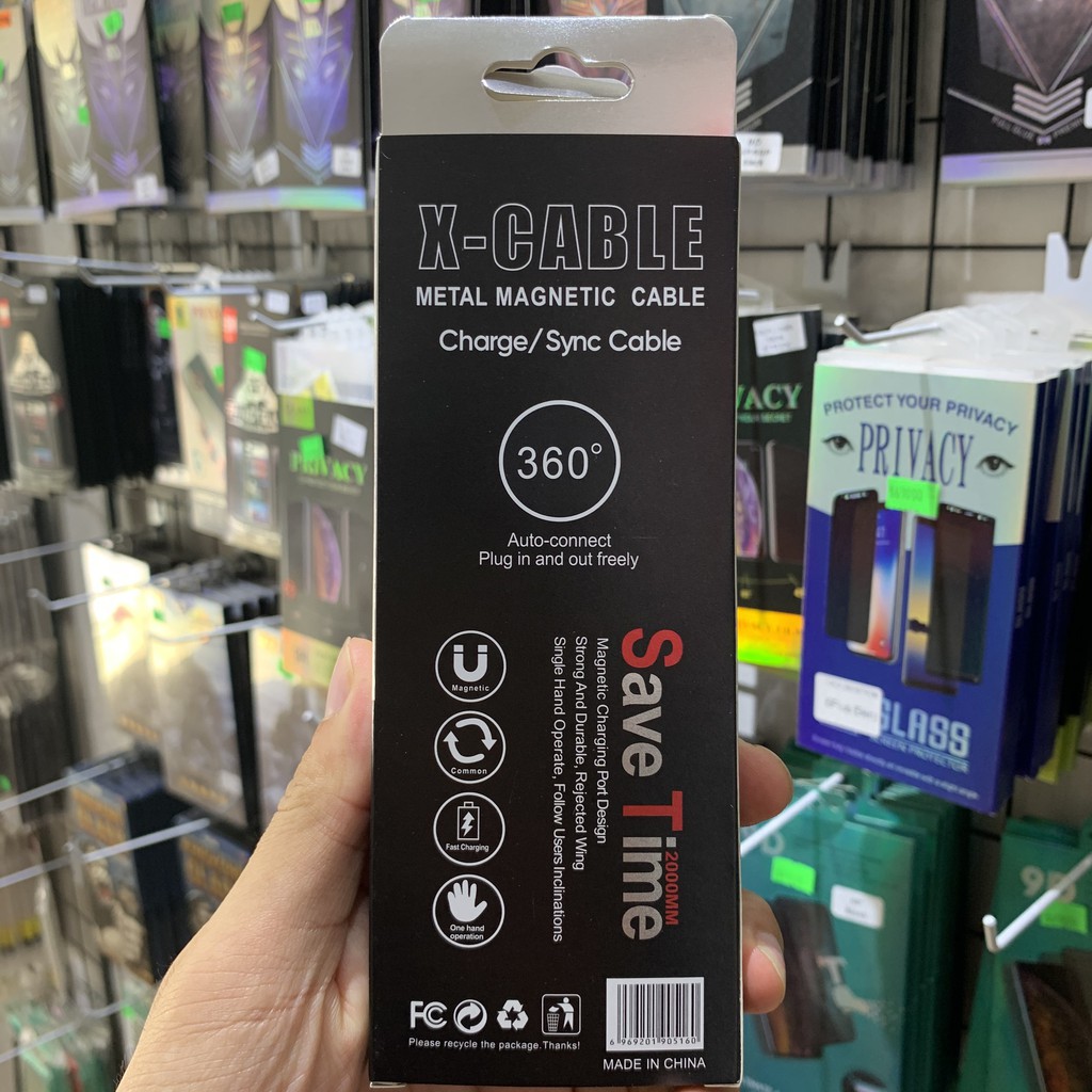 Cáp Dù 3 đầu nam châm Dành Cho Mọi Dòng Máy X - CABLE 360 Bảo Hành 3 Tháng 1 Đổi 1.