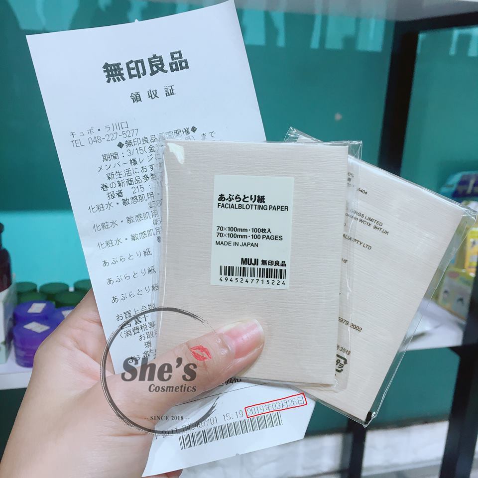 Giấy thấm dầu Muji Cosmetics Paper 100 tờ (Kèm bill ) | BigBuy360 - bigbuy360.vn