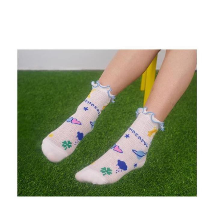 Tất Nữ Cổ Cao Nhật Bản Cao Cấp In Hình Hoạt Hình Hoạt Tiết Nhiều Màu Dễ Thương Cotton Mềm Mát Vớ Nữ Cổ Cao