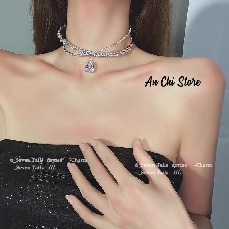 Vòng choker, cài trán đính đá bling bling (mẫu C01)