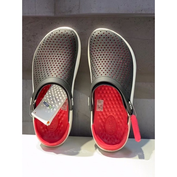 Dép Sục Cross Literide Nam Nữ Màu Đen Đỏ Hàng Chuẩn Full Tag, Full Hộp Hãng