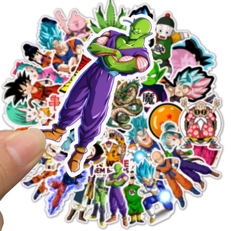 Sticker Dragon Ball - Miếng dán decal 7 Viên Ngọc Rồng chống nước dán xe nón bảo hiểm tủ vali STK02