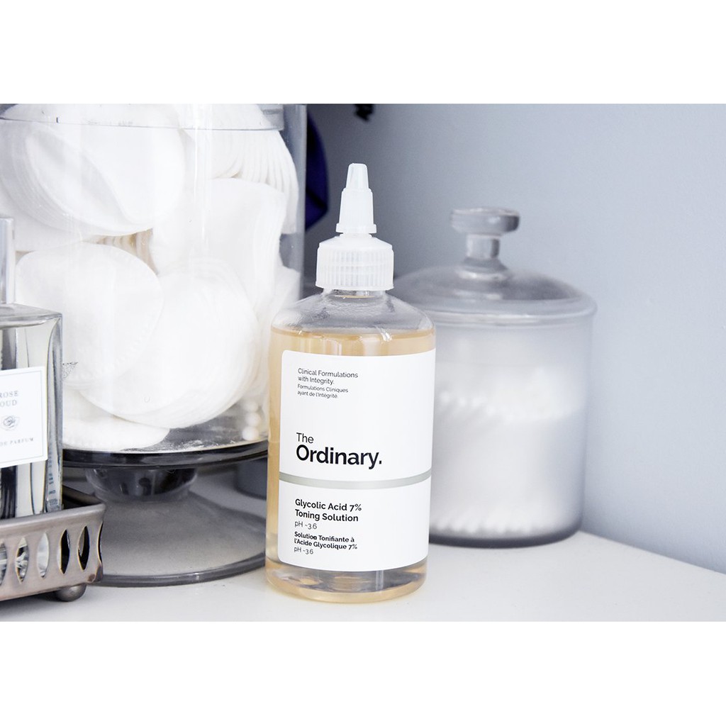 Nước hoa hồng  tẩy da chết hóa học The Ordinary Glycolic Acid 7% + Toning Solution 240ml [CÓ BILL CANADA]