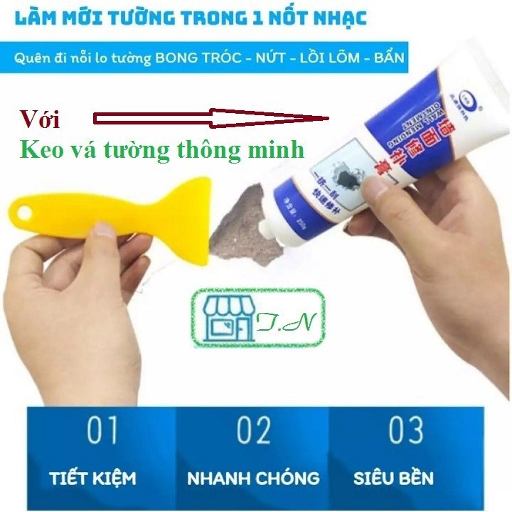 Tuýp Keo chống thấm vá vết nứt tường siêu chắc đa năng - keo trám tường thông minh màu xanh 250gr