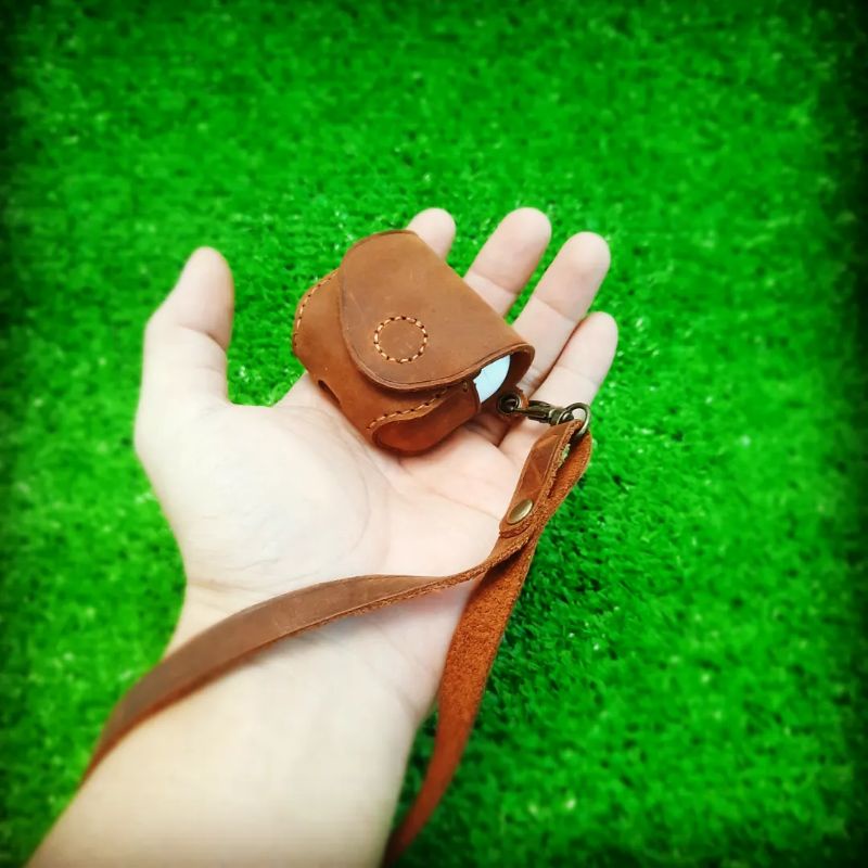 BAO DA AIRPODS 3 NÚT NAM CHÂM - HANDMADE DA THẬT
