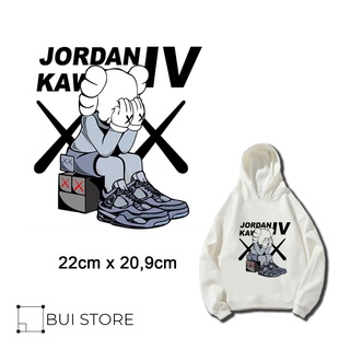 Miếng ủi truyền nhiệt offset dán trang trí áo quần hình KAWS JODAN IV