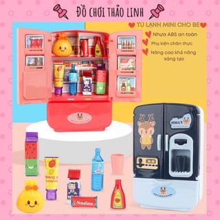 Bộ đồ chơi tủ lạnh nhiều chi tiết - tủ lạnh mini màu sắc đáng yêu cho bé sóc_toystore