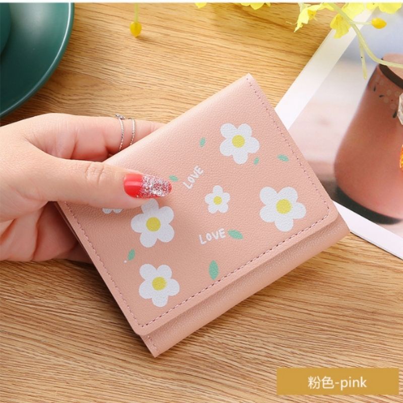 Ví nữ nhỏ gọn gấp ba cầm tay cao cấp dễ thương cute nhiều ngăn mini bỏ túi da PU OLUKA STORE VN044