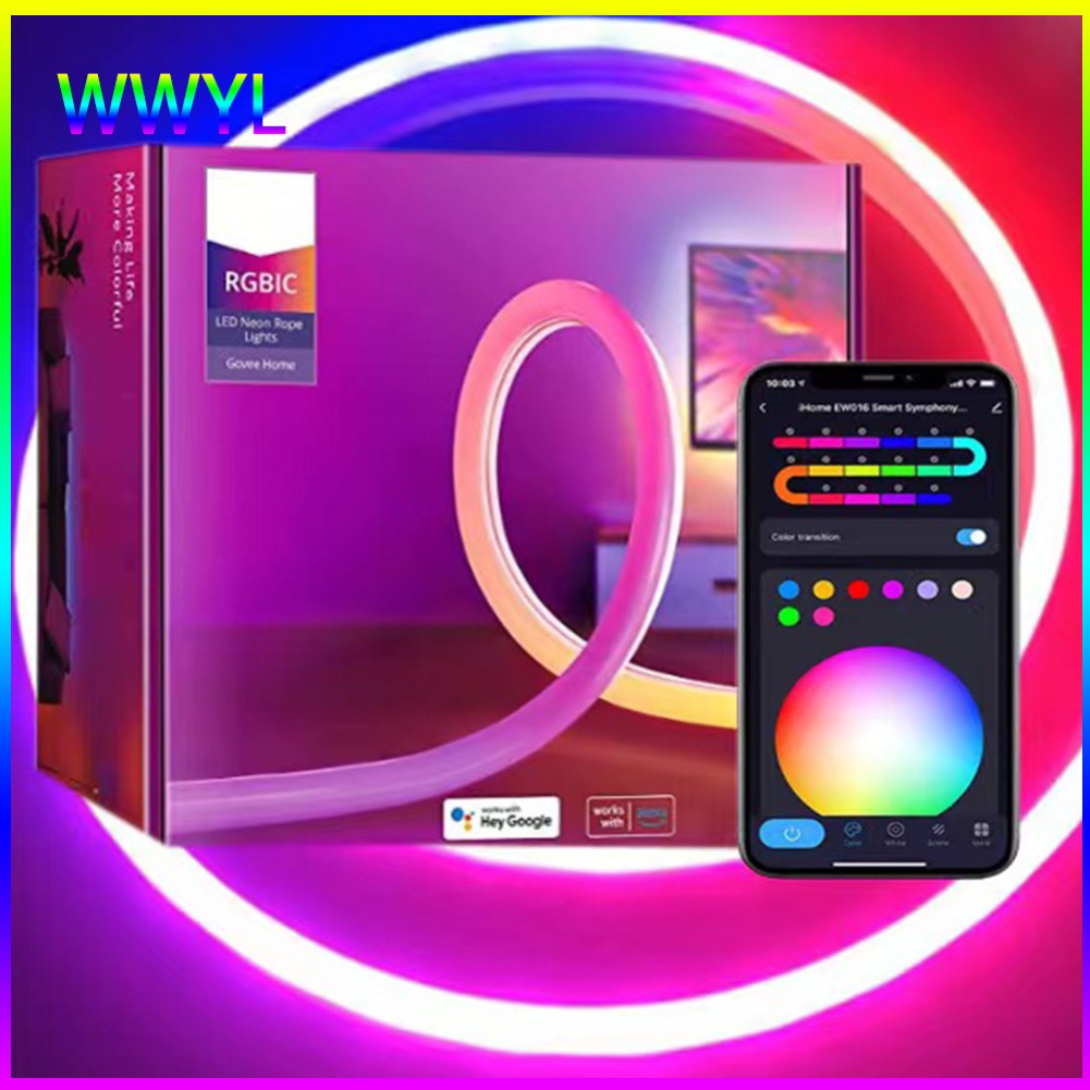 Dây Đèn LED Thông Minh 12V Màu Neon RGB Chống Thấm Nước Kèm Điều Khiển Từ Xa Tiện Dụng