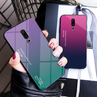 Ốp điện thoại mặt kính cường lực thiết kế màu loang cho Meizu 16Xs Meilan 16th 16 Plus 6T