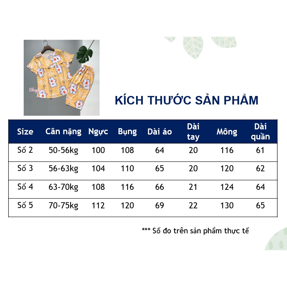 Đồ bộ lanh (tole) mặc nhà nữ SHOP5SAO quần lửng tay ngắn (50-75kg)