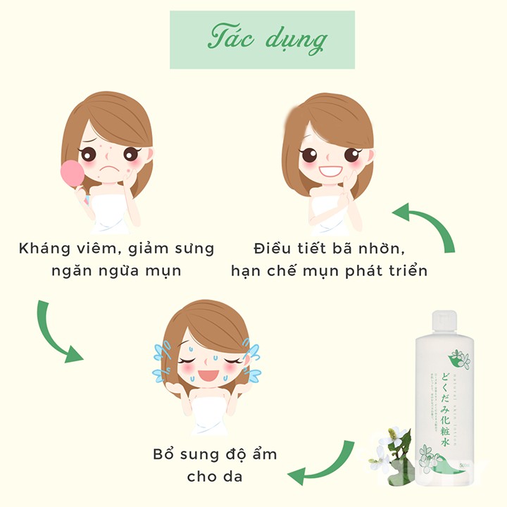 Nước hoa hồng diếp cá Dokudami Natural Skin Lotion 500ml