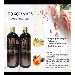 DẦU GỘI XẢ HƯƠNG THƠM NƯỚC HOA CAO CẤP COLLAGEN ADS 800mlx2 chống rụng tóc