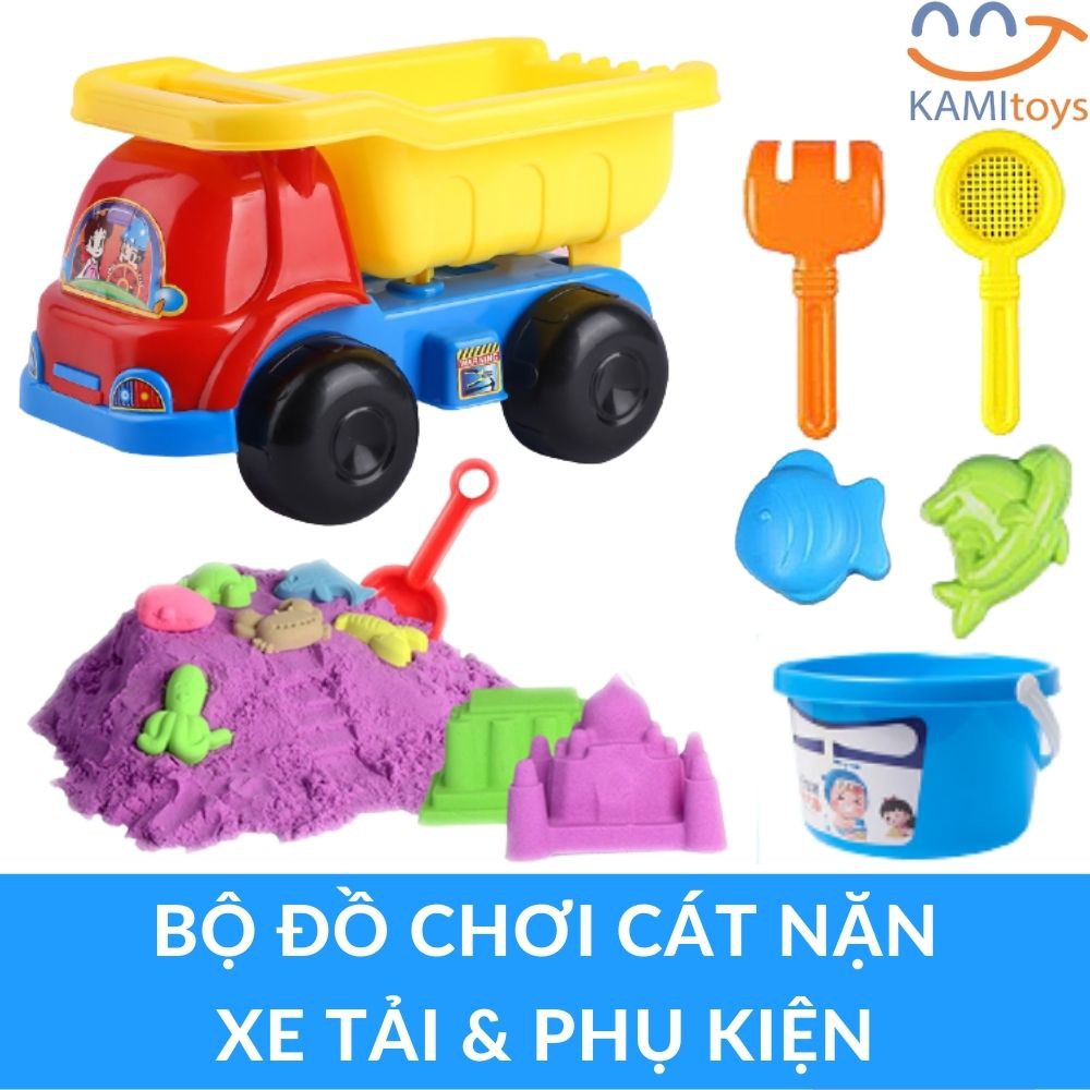 Đồ chơi cát động lực cho bé Bộ xe tải thùng có khuôn chơi Cát thường hoặc