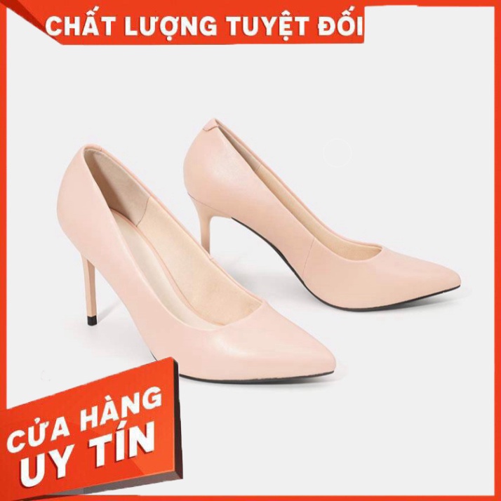 JUNO - Giày cao gót 9cm mũi nhọn da bóng CG09104 - Hàng nhập khẩu