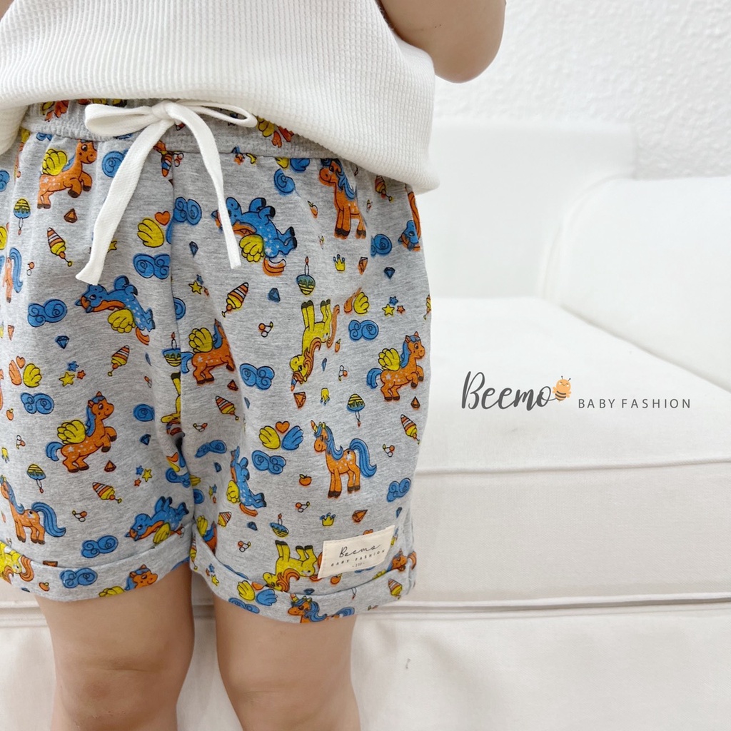 Quần đùi Pony cho bé trai gái Beemo, chất liệu cotton co dãn 4 chiều, 2 màu xinh xắn B136