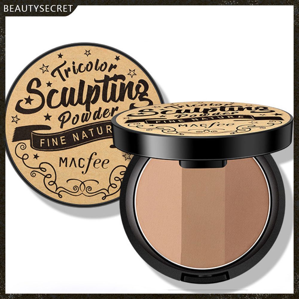 (Hàng Mới Về) Phấn Phủ Tạo Khối Macfee 3 Trong 1 Làm Nổi Bật Đường Nét Gương Mặt/Bảng phấn tạo khối cho khuôn mặt chữ V 3 màu kích hoạt năm giác quan