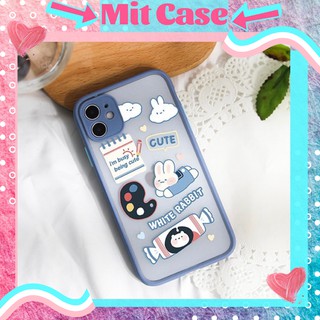 Ốp Lưng iPhone - Ốp Lưng Nhám Viền Màu Thỏ Cute iPhone 6/6plus/6s/6splus/7/7plus/8/8plus/x/xs/xs max/11 pro max/plus