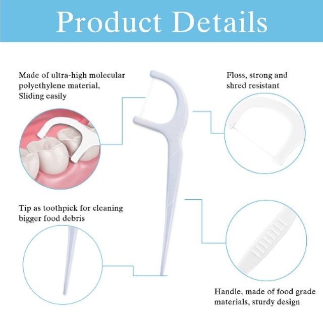 Tăm Chỉ Nha Khoa 2 Trong 1 Làm Từ Polymer Giúp Chăm Sóc Sức Khỏe Răng Miệng