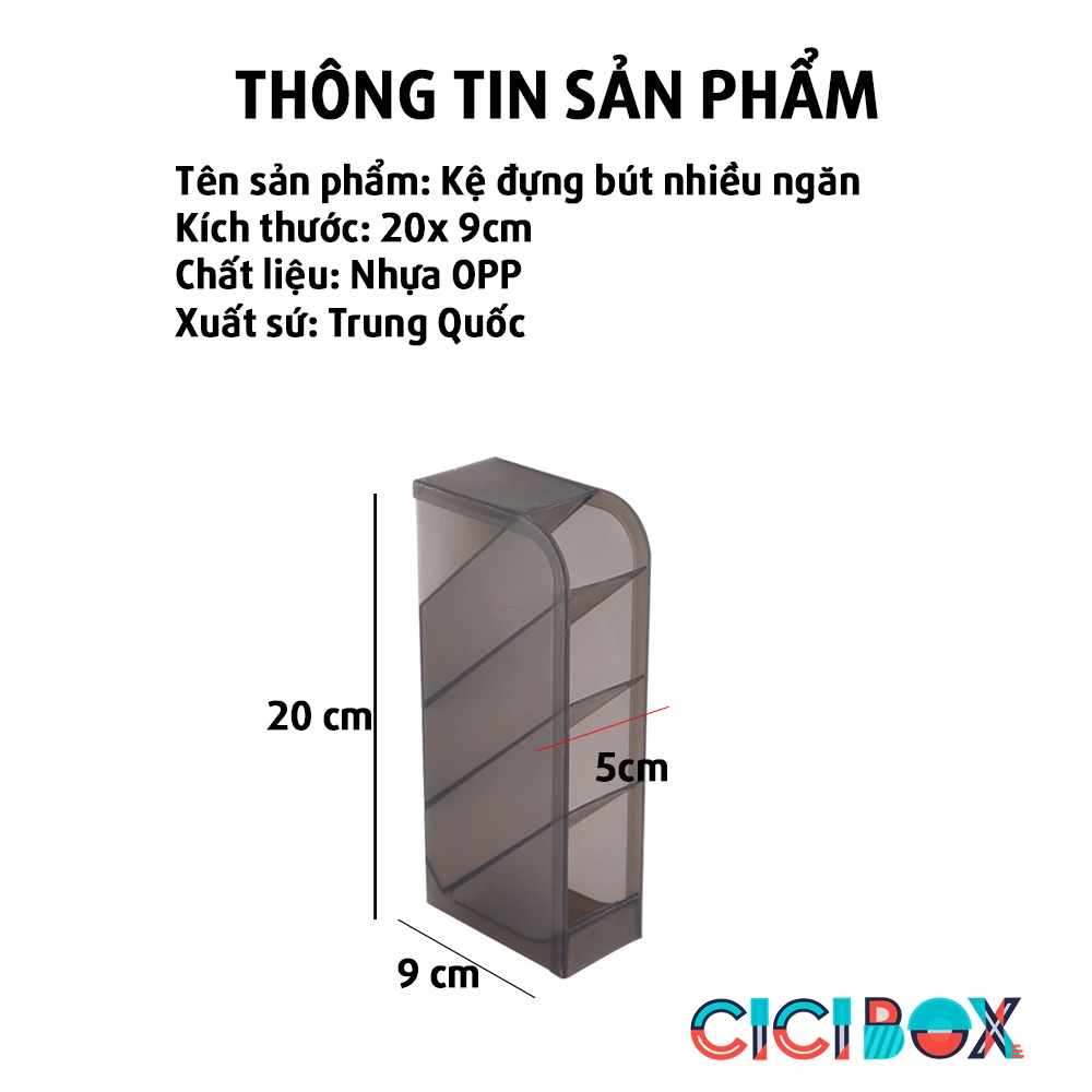 Kệ đựng bút 4 tầng để bàn nhiều ngăn đựng mỹ phẩm cọ trang điểm Hộp đựng bút đa năng CICIBOX