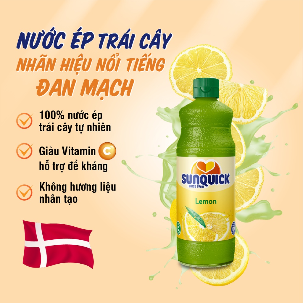 Nước ép chanh Sunquick Lemon 840ml