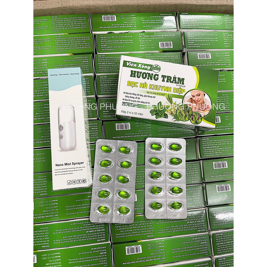 VIÊN XÔNG MŨI HỌNG NATURAL HƯƠNG TRÀM BẠC HÀ KHUYNH DIỆP (2 VỈ X 10 VIÊN)