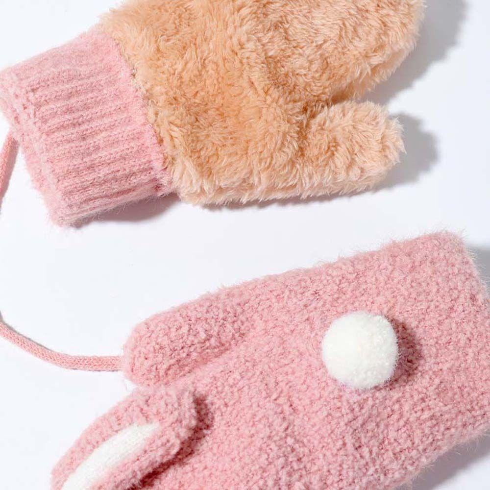 Găng Tay Giữ Ấm Chống Gió Họa Tiết Hoạt Hình Cho Bé