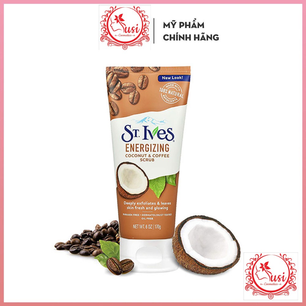 Sữa Rửa Mặt Tẩy Da Chết Mặt ST.Ives Cà Phê và Dừa Rise & Energize Coconut & Coffee Scrub 170gr