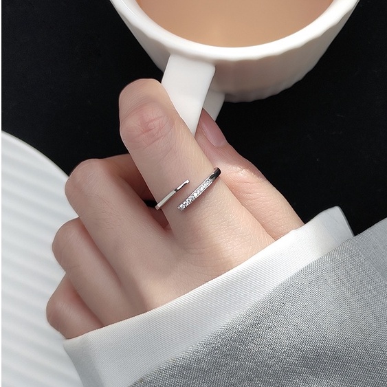 Nhẫn bạc nữ chuẩn bạc 925 DaLiA Jewelry nhẫn bạc hở thanh đơn